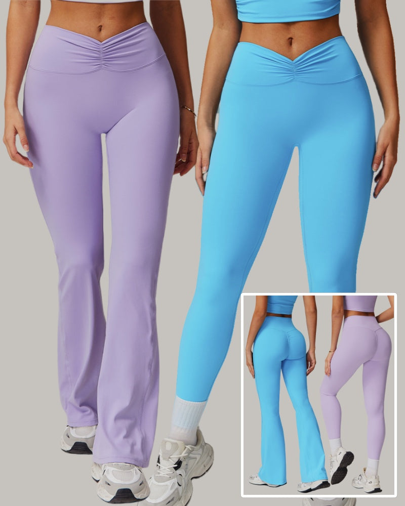 OEM Logo Customized Women High Waist Leggings Wide Leg Pants Sports Wear S-XL