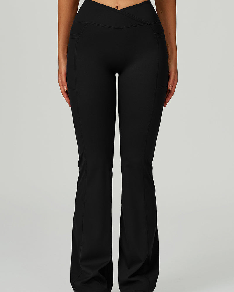 Women Criss High Waist Wide Leg Running Dancing Pilates Pants S-XL