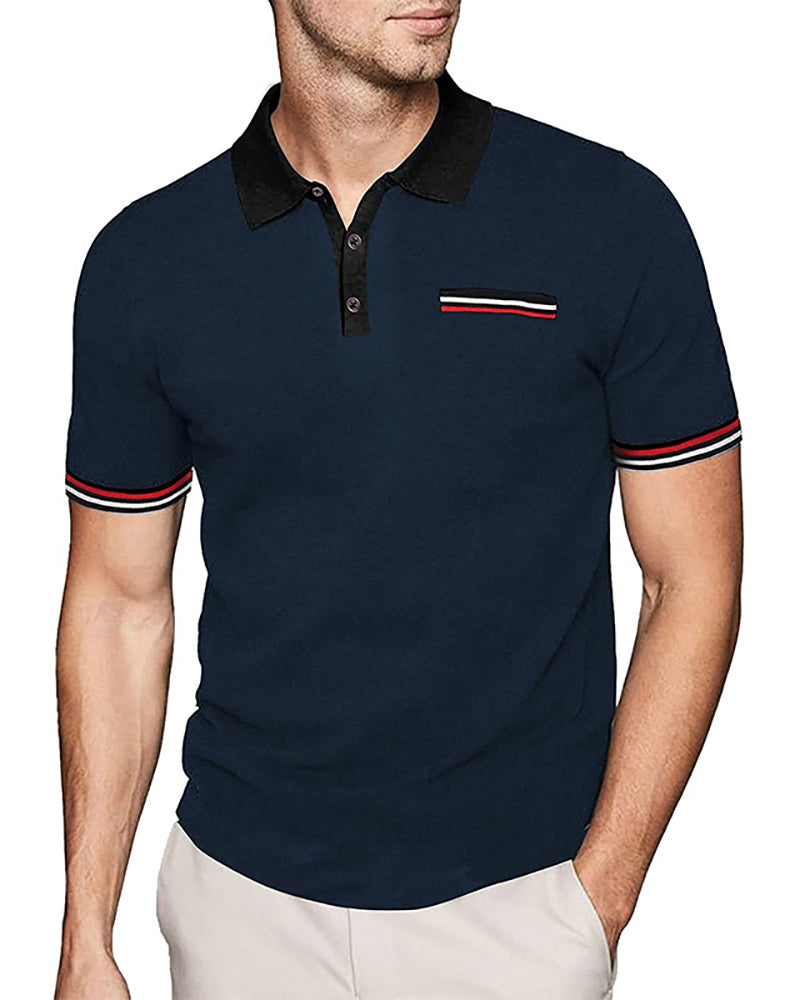 Summer Short Sleeve Business Golf Polo T-Shirt Black Blue White Navy Blue S-2XL