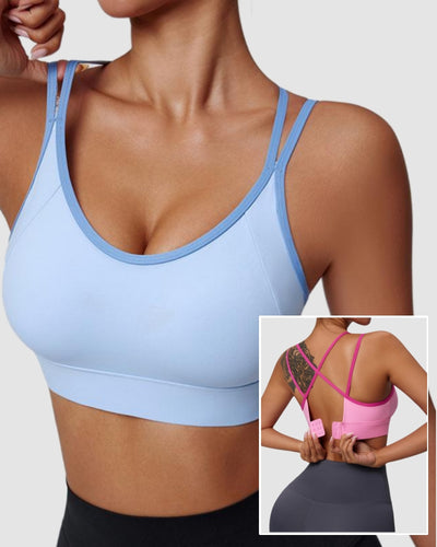 Women Factory Price Colorblock Fashion Running Sports Bra S-XL