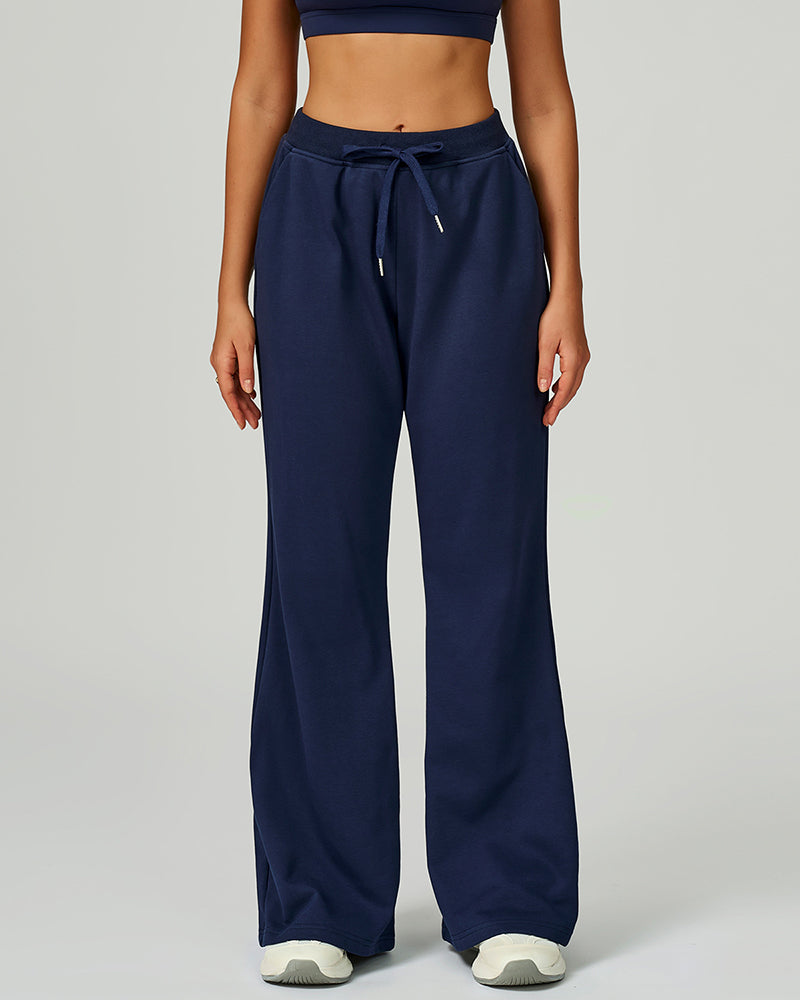 Women OEM High Waist Loose Wide Leg Sweatpants Sports Pants S-XL