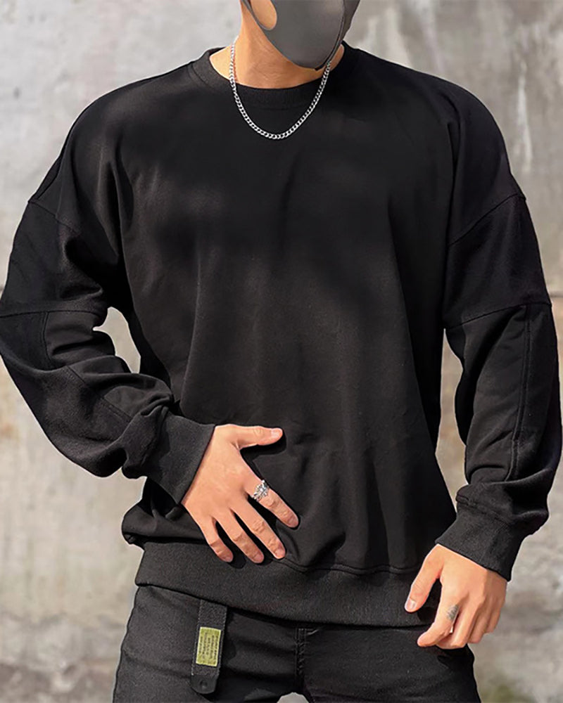 Mens Patchwork Loose Ourdoor Wear Sweatshirt M-3XL