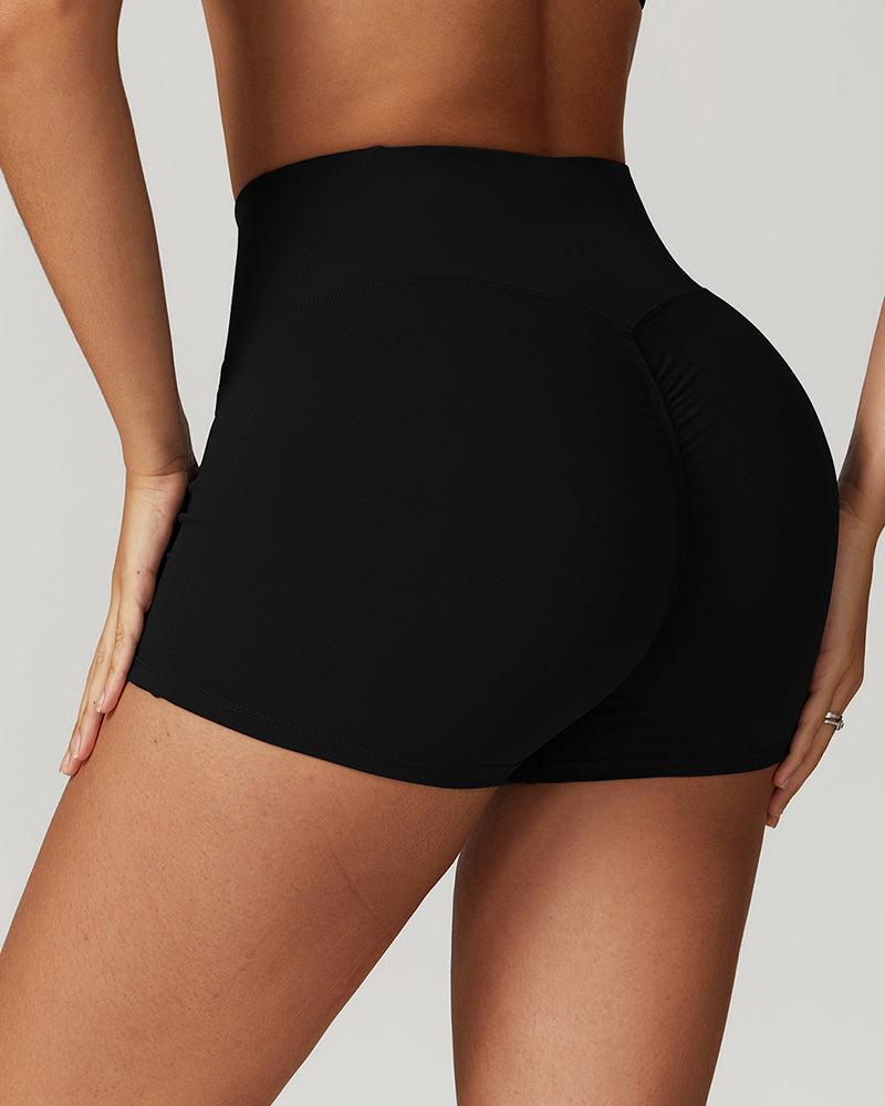 Women High Waist Yoga Hips Lift Running Sports Shorts S-XL