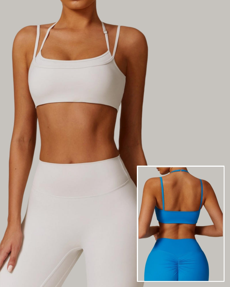 Wholesale Supplier Bulid Brand Double Sling Halter Neck Sports Bra S-XL