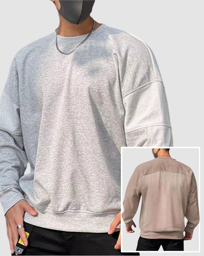 Mens Patchwork Loose Ourdoor Wear Sweatshirt M-3XL