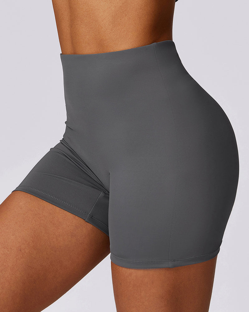 Women Hip Lift High Wasit Slim Fitness Shorts S-XL