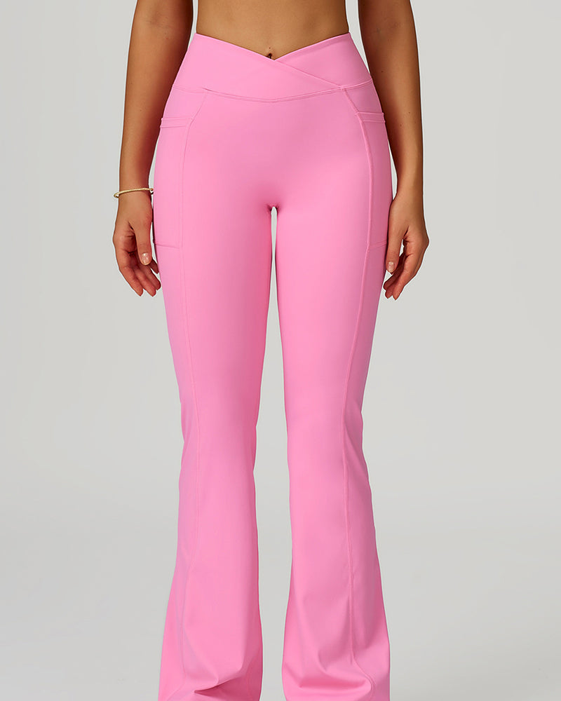 Women Criss High Waist Wide Leg Running Dancing Pilates Pants S-XL