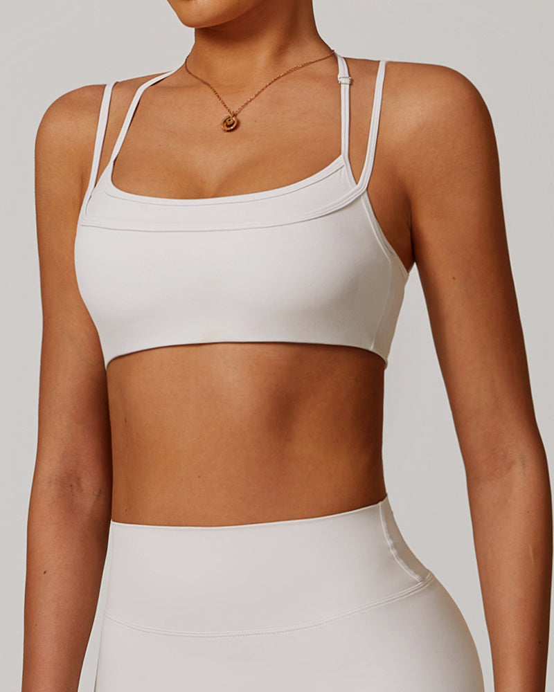 Wholesale Supplier Bulid Brand Double Sling Halter Neck Sports Bra S-XL