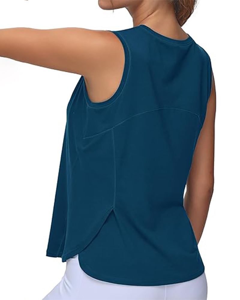 Women Comfortable Sleeveless Sports Breathable Active Wear Vest S-L