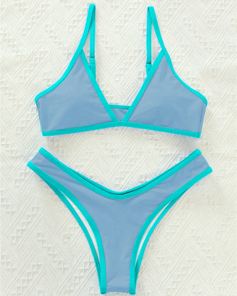 Solid Color Women Sporty Bikini Set S-L