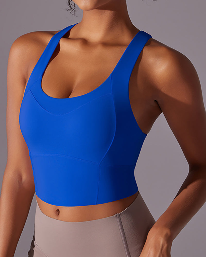 Women Running U Neck Criss Cross Yoga Vest S-XL