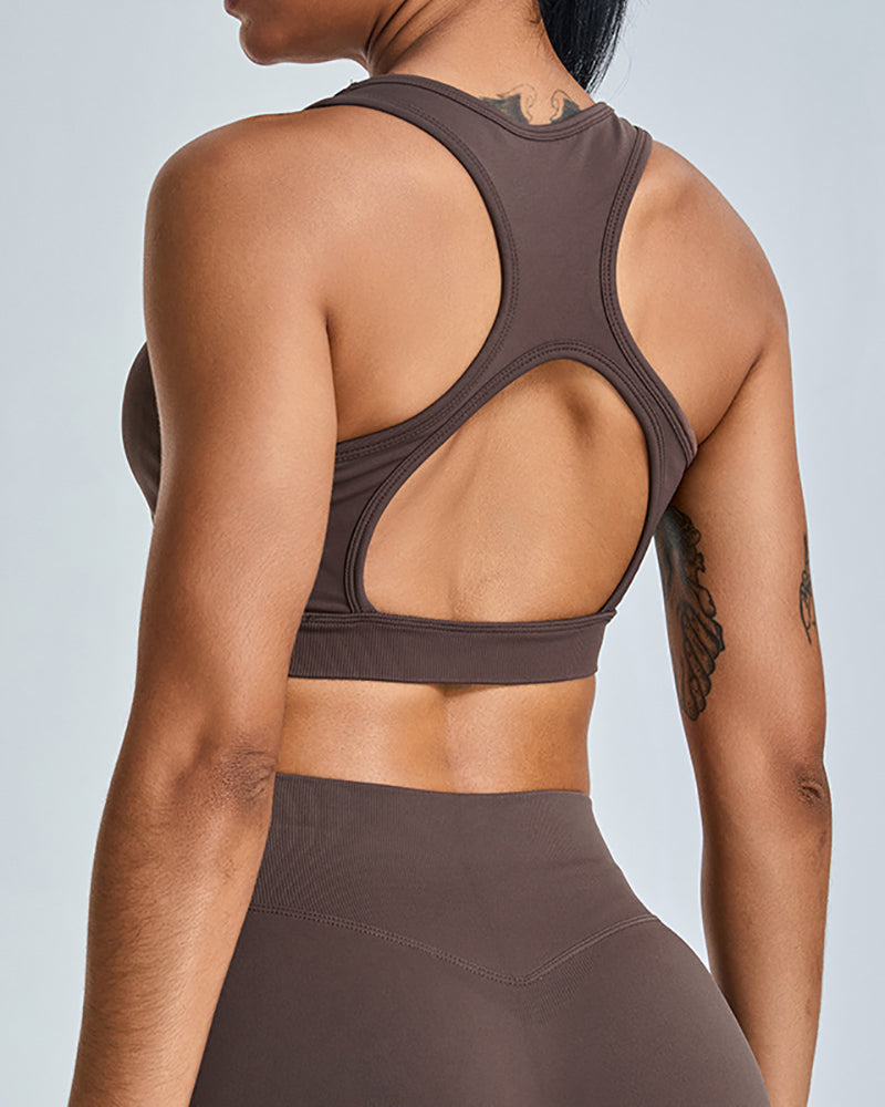 Women I Back Hollow Out High Protection Yoga Bra S-XL