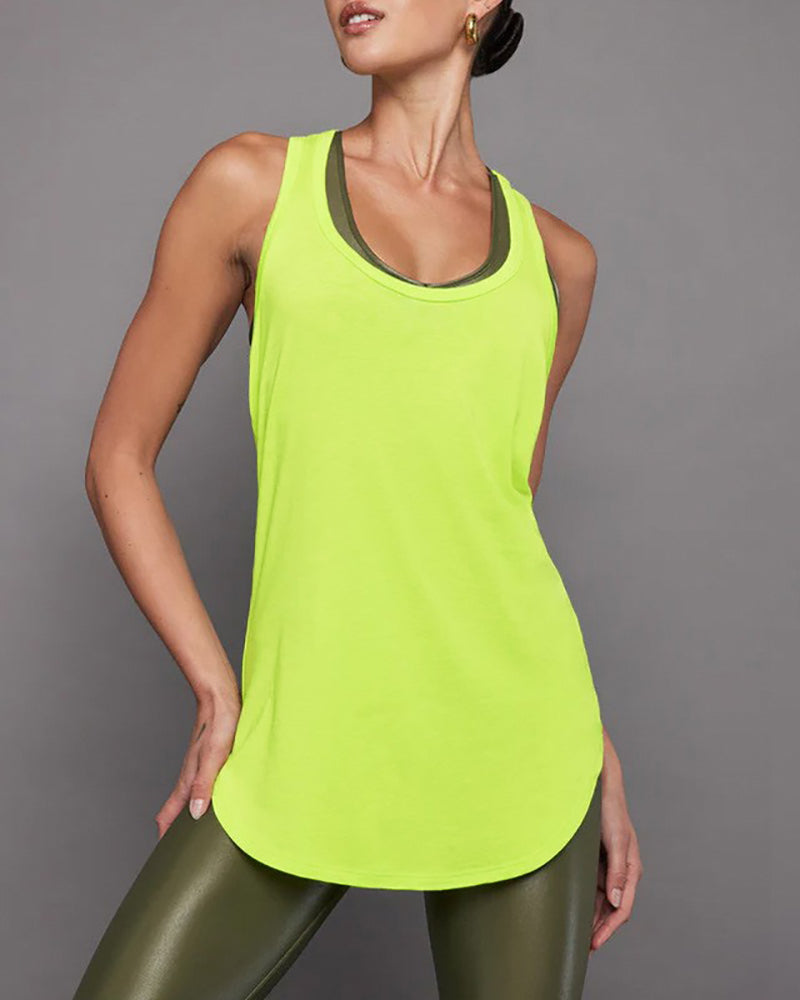 Woman Loose Running Cover Sleeveless Quickly Drying Sports Vest S-XL