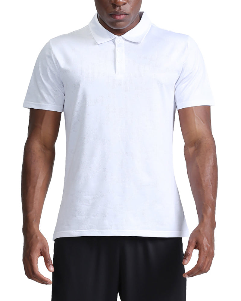 Fitness Short Sleeve Lapel Quickly Drying Men&