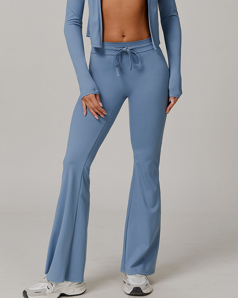 OEM Women Sun Protection Wide Leg High Waist Breathable Sports Pants S-XL