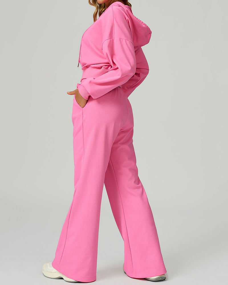 Women OEM High Waist Loose Wide Leg Sweatpants Sports Pants S-XL