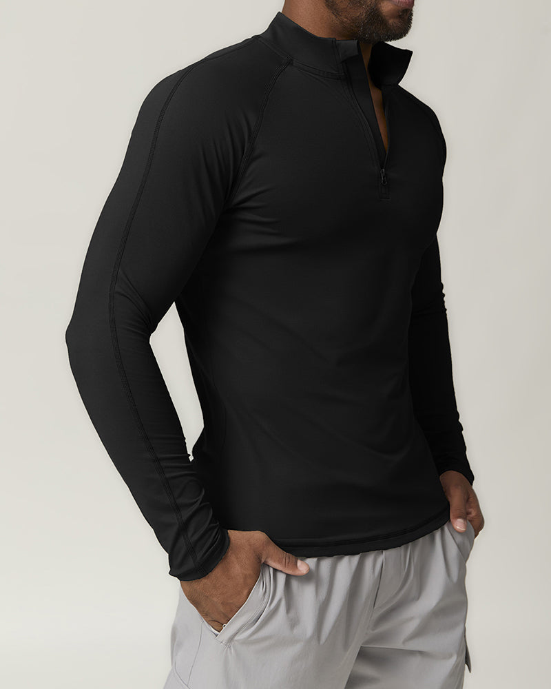 Half Zipper Quickly Drying Fitness GYM House Wear Men&