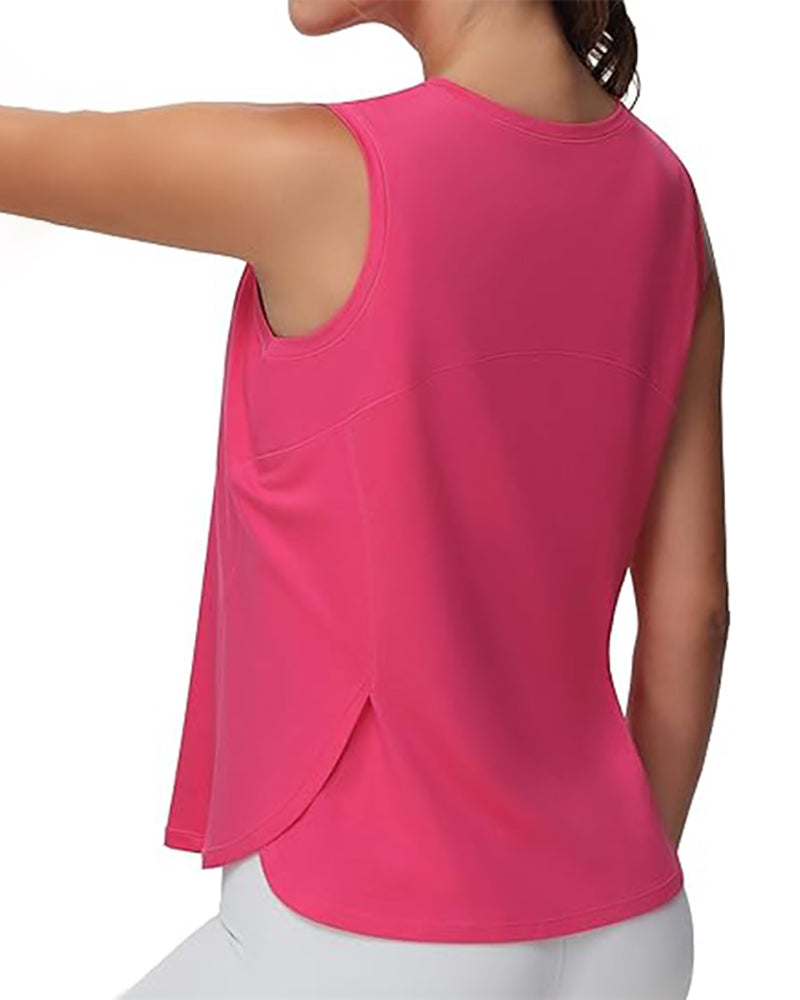 Women Comfortable Sleeveless Sports Breathable Active Wear Vest S-L