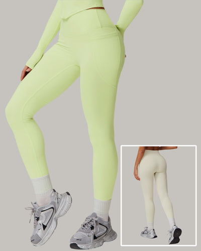 Wholesale Women High Waist Hips Lift Side Pocket Running Quickly Drying GYM Pants Leggings S-XL