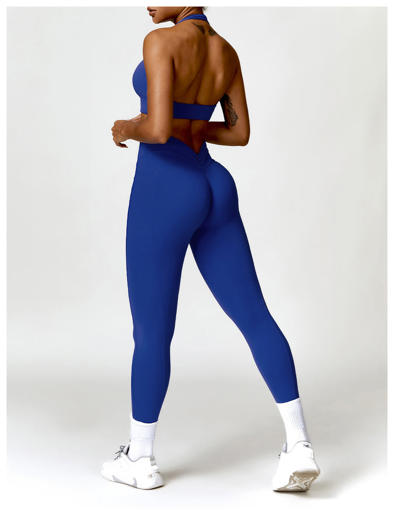 OEM Factory Add Logo Quickly Dry Halter Neck Fitness Sports Bra S-XL