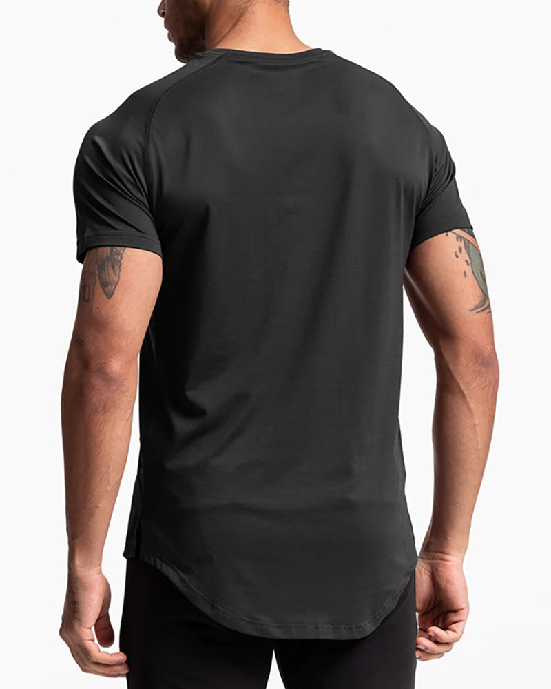 Short Sleeve Solid Color O Neck Breathable T-shirt M-3XL