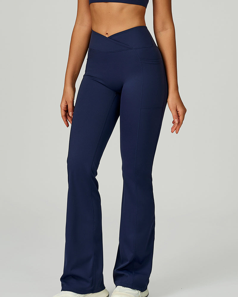 Women Criss High Waist Wide Leg Running Dancing Pilates Pants S-XL