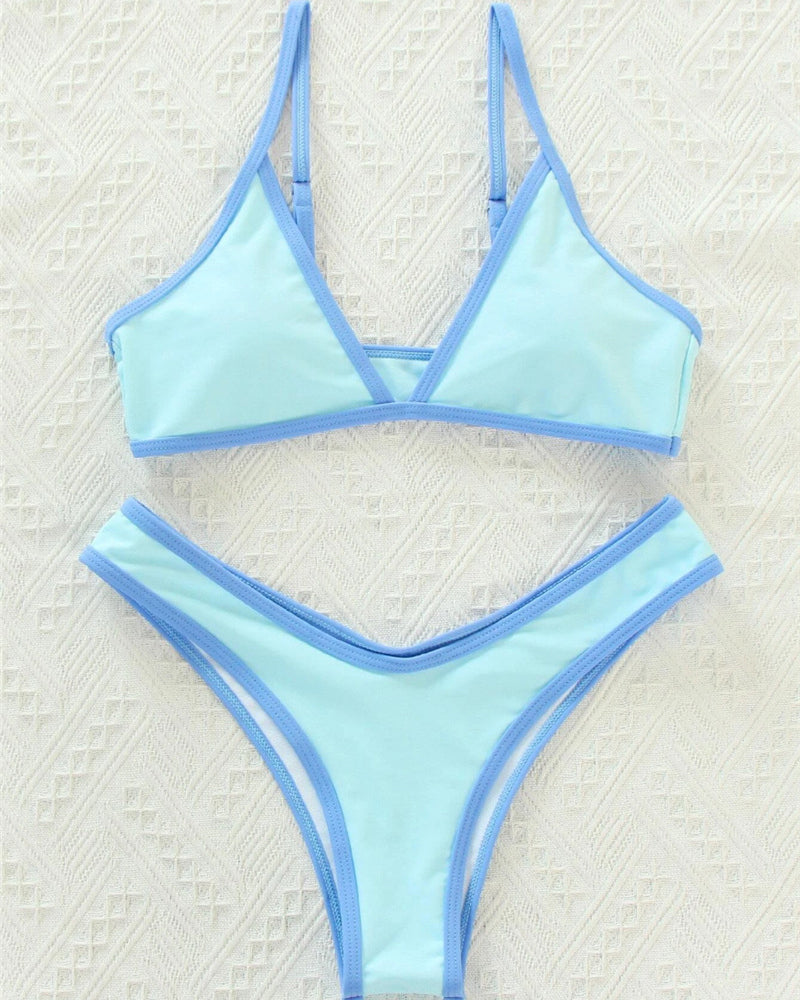 Solid Color Women Sporty Bikini Set S-L