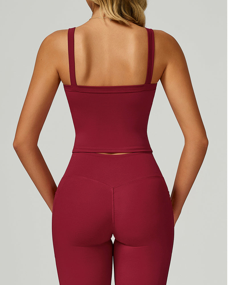 Women OEM Logo Square Neck Sports Vest S-XL