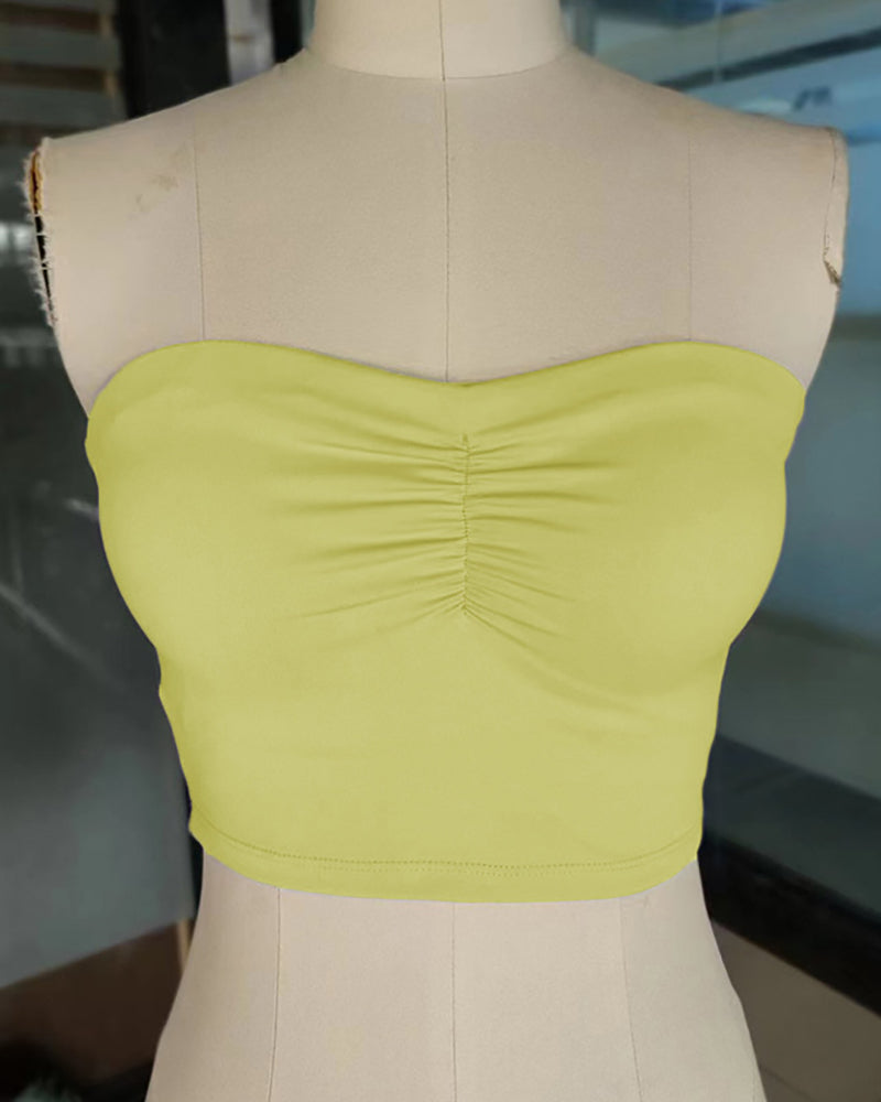 Sexy Slim Sports Strapless Tube Top S-L