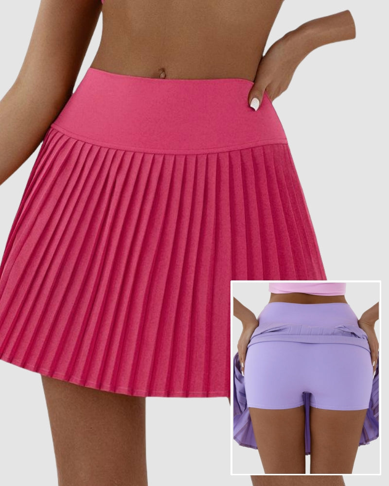 Woman Casual High Waist Lined Pleated Tennis Skirts XS-XL