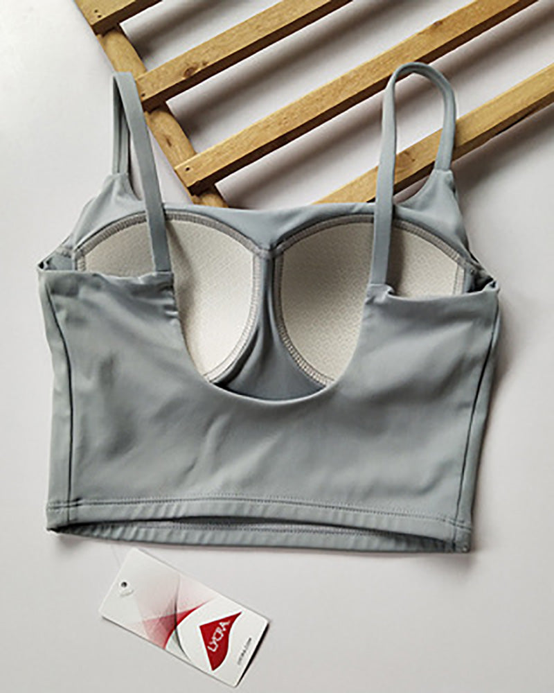 Women Sling Training Running Fixed Cup Bra Sports Bra S-XL