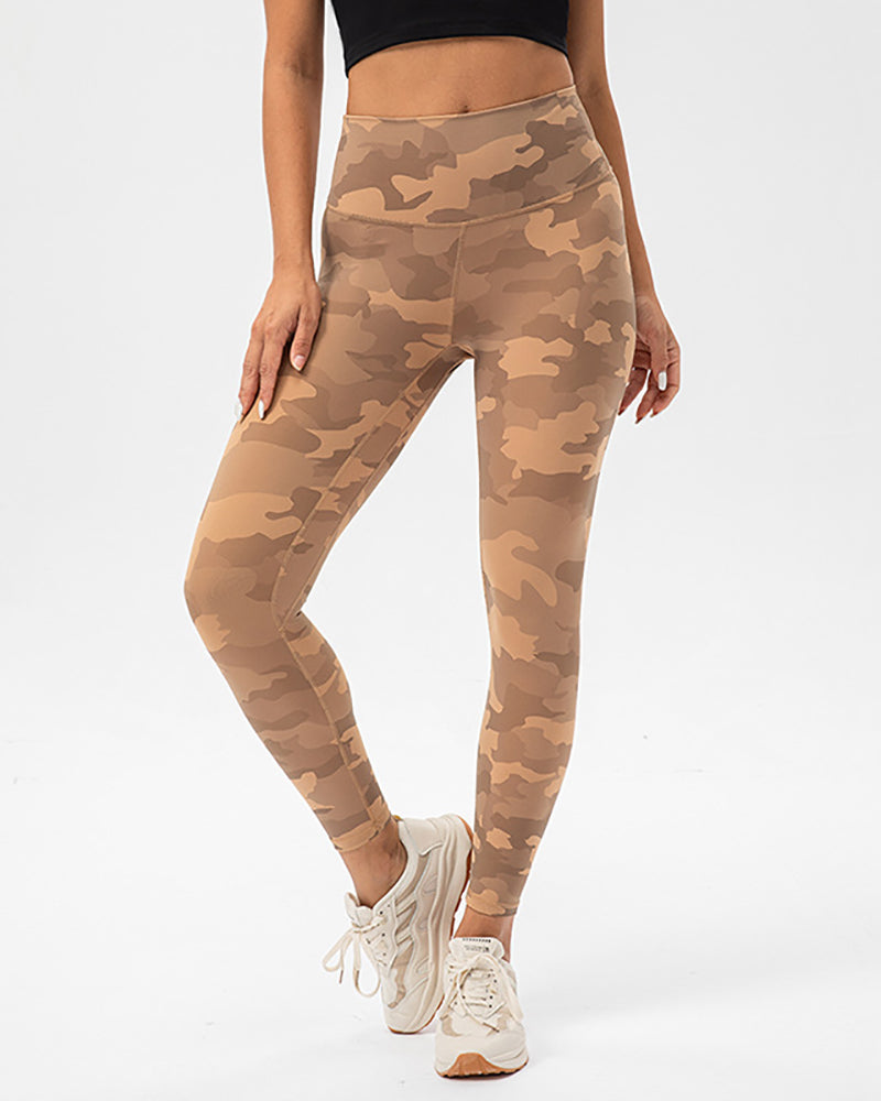 Summer Women Camo High Waist Sports Leggings Pants S-2XL