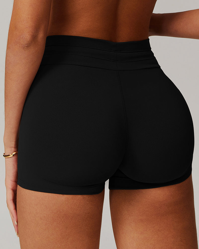 Wholesale Women High Waist Sports Workout Yoga Shorts S-XL