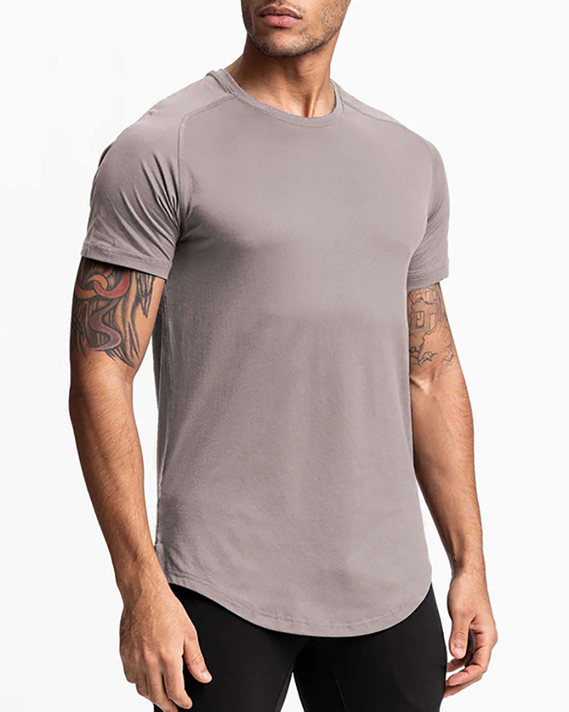 Short Sleeve Solid Color O Neck Breathable T-shirt M-3XL