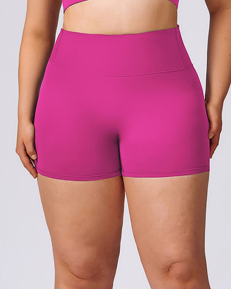 Quick Drying Women Plus Size High Waist Sports Shorts XL-3XL