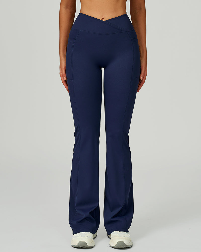 Women Criss High Waist Wide Leg Running Dancing Pilates Pants S-XL