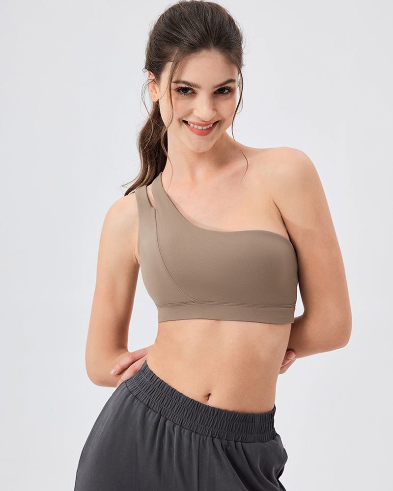 Women OEM Yoga One Shoulder Running Sport Bra S-XL