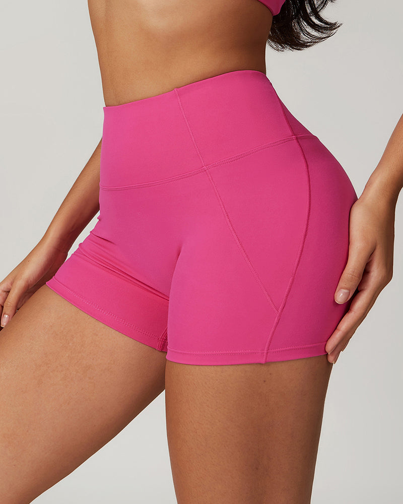 Women High Waist Yoga Hips Lift Running Sports Shorts S-XL