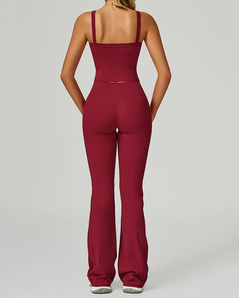 Women China Factory Vest Wide Leg Pants Yoga Two-piece Sets S-XL