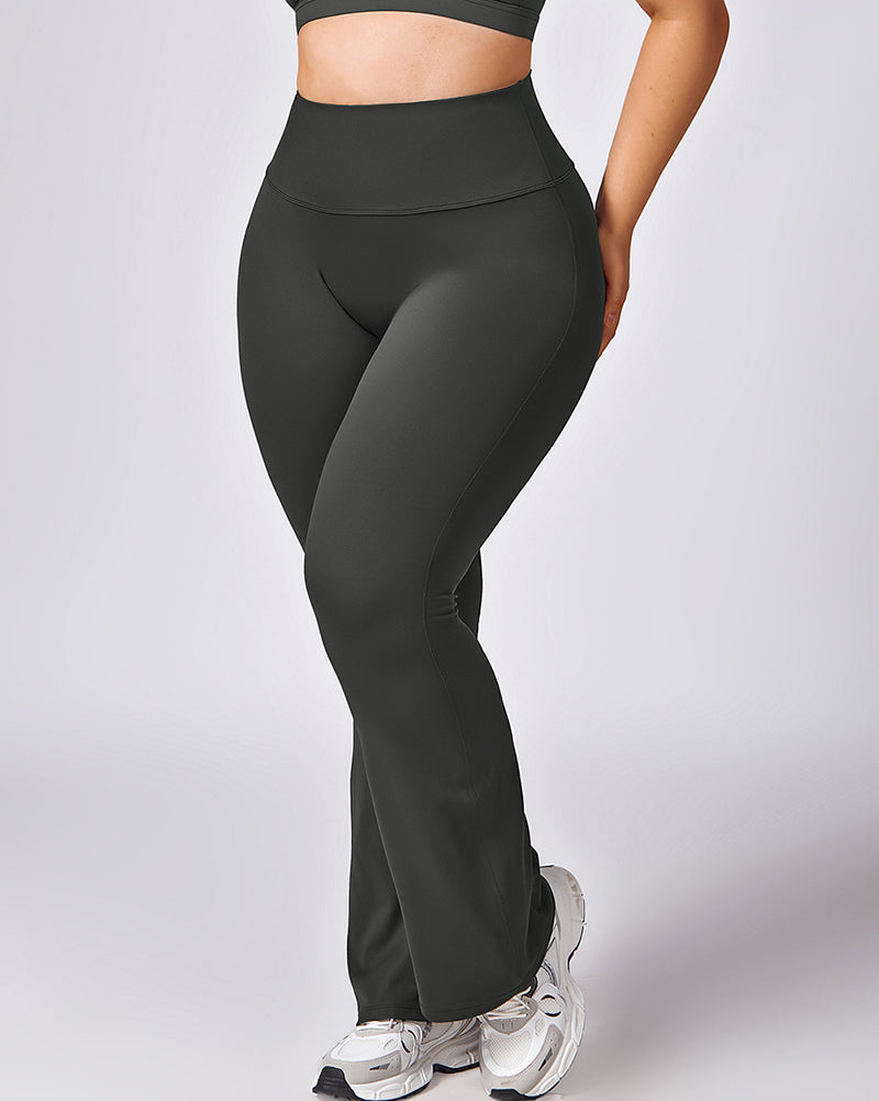 Women High Waist Wide Leg Fitness Plus Size Pants XL-3XL