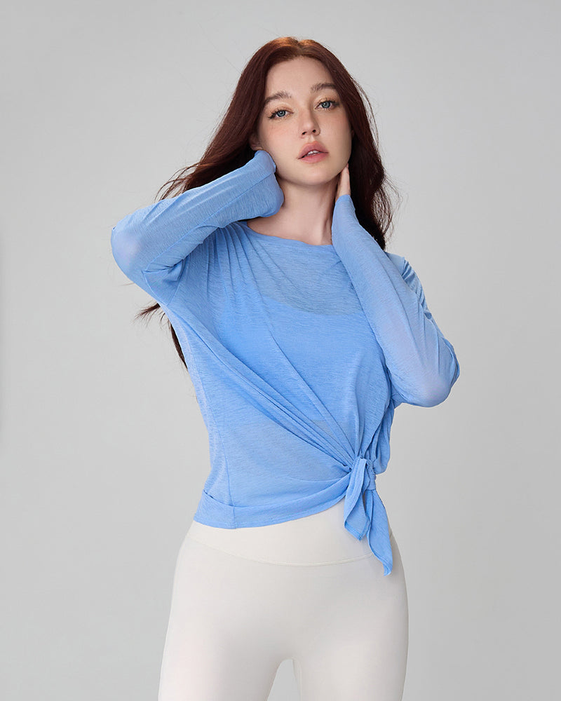 Autumn New Breathable Cover Women Sports Fitness Long Sleeve Loose Top M