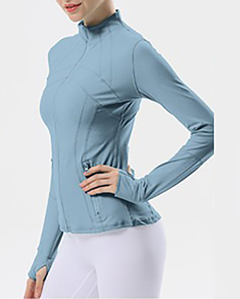 Women Popular Long Sleeve Patchwork Slim Sports Running Jacket 2-12