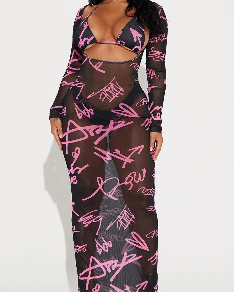 3PCS Set Women Wholesale Floral Printed Swimwear Set S-L