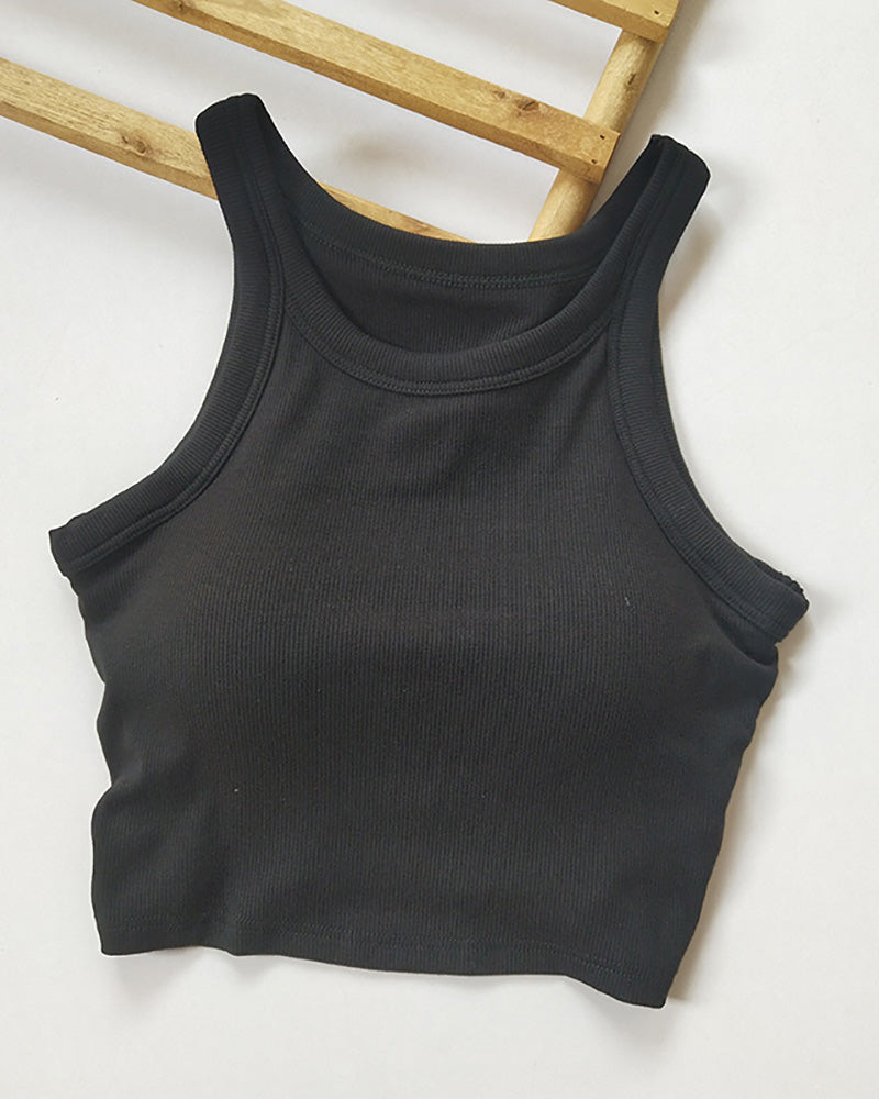 Quickly Drying Fixed Cup Fintess Sports Running Crop Tops Yoga Bra S-L