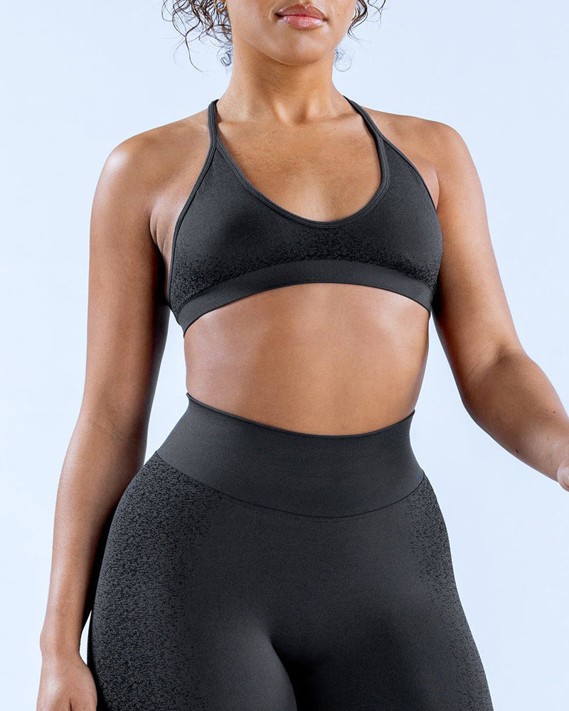 Solid Color DIY LOGO Women Halter Neck Fitness Work Out Bra XS-XL