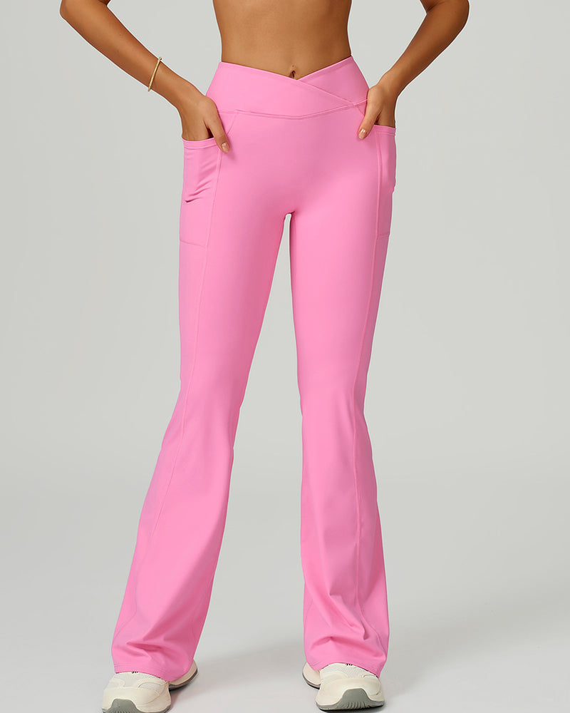 Women Criss High Waist Wide Leg Running Dancing Pilates Pants S-XL