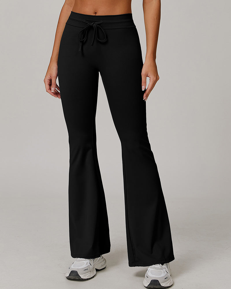 OEM Women Sun Protection Wide Leg High Waist Breathable Sports Pants S-XL