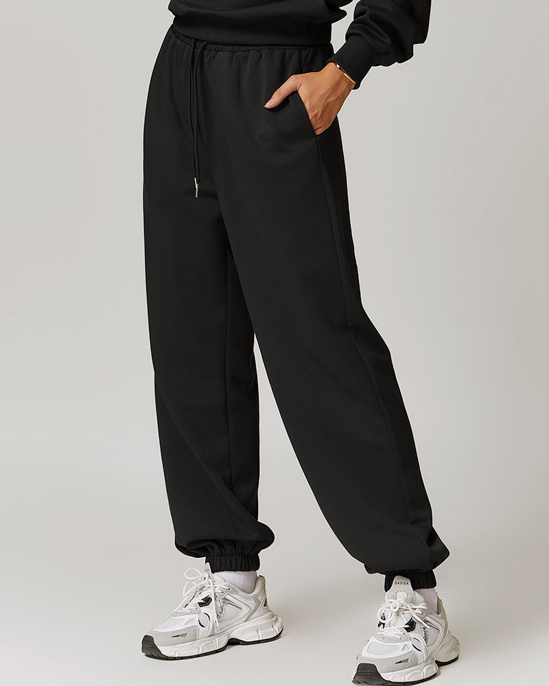 New High Waisted Casual Loose Sweatpants Straight Leg Sports Trousers S-XL