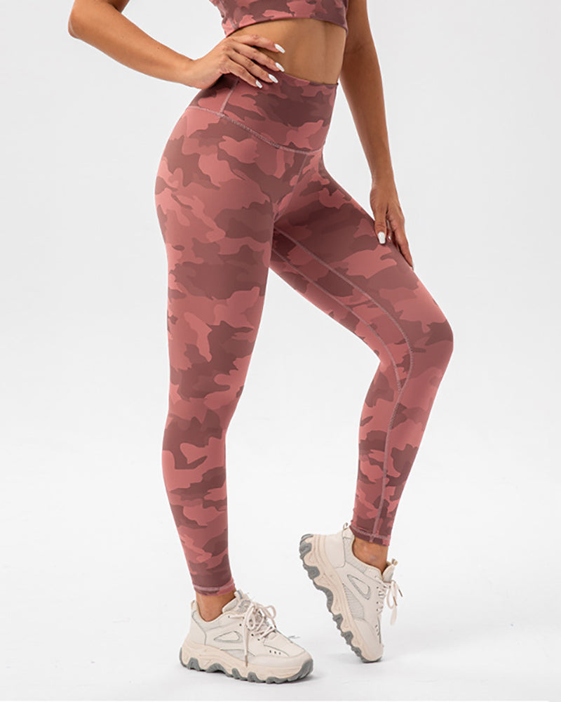 Summer Women Camo High Waist Sports Leggings Pants S-2XL