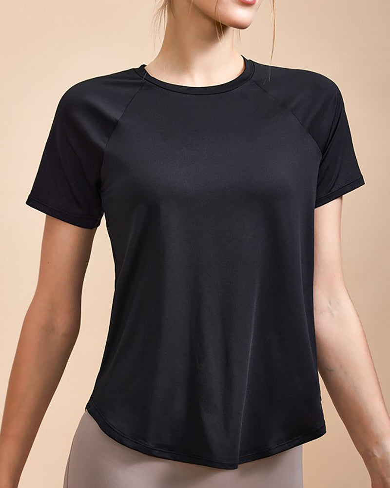 Women Short Sleeve Breathable Running Loose T-shirt S-XL